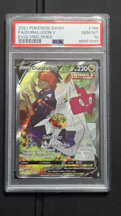 Pokemon - Duraludon V Alt Art 198 **GEM MINT PSA 10** Evolving Skies - Image 1
