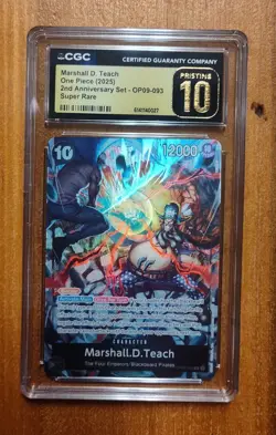 2025 One Piece ENG. Marshall D. Teach 2nd Anni. Set OP09-093 SR CGC 10 Pristine - Image 1