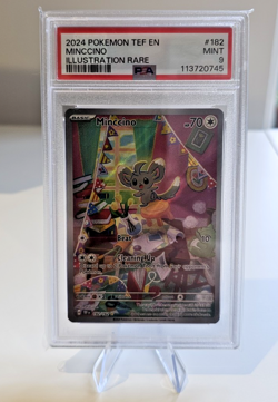 Pokemon Minccino 182/162 Sv05 Temporal Forces Illustration Rare PSA Grade 9 Card - Image 1