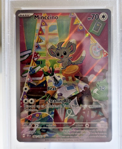 Pokemon Minccino 182/162 Sv05 Temporal Forces Illustration Rare PSA Grade 9 Card - Image 2