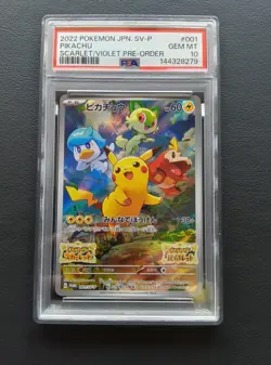PSA 10 Pikachu 001/SV-P Promo Scarlet & Violet Holo Pokemon Card Japanese 2022 - Image 1