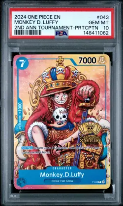 2024 ONE PIECE PROMOS #043 MONKEY D. LUFFY PSA 10 - Image 1
