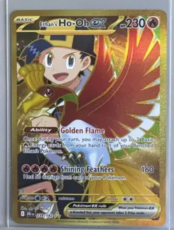 Pokemon TCG Ethan's Ho-Oh EX Card 239/182 Destined Rivals Gold - Image 1