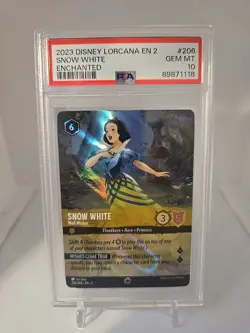 Disney Lorcana Snow White Well Wisher Enchanted Card #206/204 PSA 10 - Image 1
