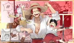 OP One Piece Playmat Shanks Luffy UTA Kids TCG CCG Playmat Custom Card Mat Game - Image 1