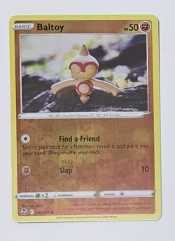 Baltoy Pokemon TCG Card - Yuka Mori - Silver Tempest Set - Reverse Holo - - Image 1