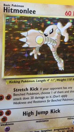 Hitmonlee 7/62 Holo Rare Fossil Set Vintage Pokemon Card WOTC - Image 3