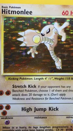 Hitmonlee 7/62 Holo Rare Fossil Set Vintage Pokemon Card WOTC - Image 4