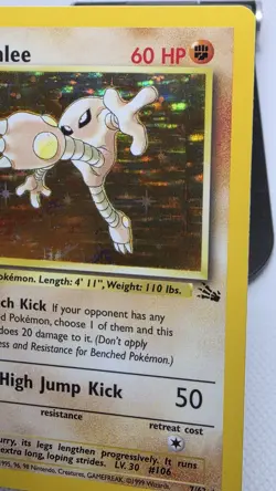 Hitmonlee 7/62 Holo Rare Fossil Set Vintage Pokemon Card WOTC - Image 5