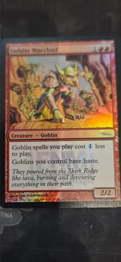 MtG Goblin Warchief Foil FNM Promo - Image 1