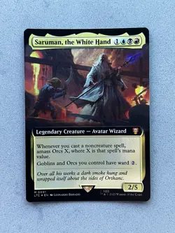 Saruman, the White Hand #91 FOIL Borderless MTG LTC Rings Middle-earth Commander - Image 4