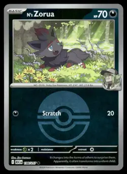 N'S ZORUA 136/217 (POKE BALL) ME: ASCENDED HEROES POKEMON NM - Image 2