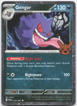 Gengar (Cosmos Holo) 057/091 Holo Trick or Trade BOOster 2024 Pokemon LP - Image 1