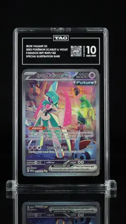 Pokemon Iron Valiant ex SIR 2023 Paradox Rift #249 TAG 10 Gem Mint! - Image 1