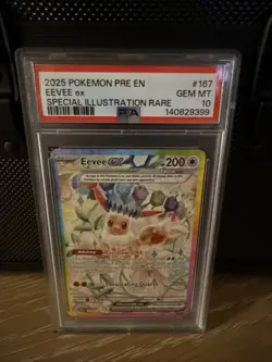 2025 POKEMON PRE EN-PRISMATIC EVOLUTIONS #167 EEVEE EX SIR PSA 10 - Image 1