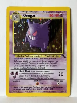 Gengar 18/100 Fossil Unlimited Holofoil Pokemon TCG - LP/NM - Image 2