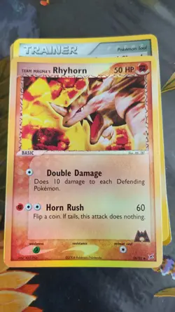 Team Magma's Rhyhorn Holo Reverse 38/95 Magma vs Aqua Pokemon TCG ENG - Image 1