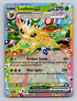 LEAFEON EX 006/131 HOLO DOUBLE RARE PRISMATIC EVOLUTIONS POKEMON NM - Image 1