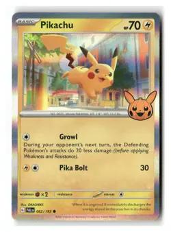 Pikachu 062/193 Common Holo Trick or Trade Paldea Evolved Pokemon Near Mint - Image 1
