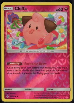 Pokemon Cleffa Reverse Holo Uncommon SM - Unbroken Bonds 131/214 LP 2019 - Image 1