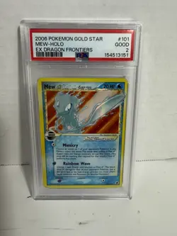 2006 POKEMON EX DRAGON FRONTIERS GOLD STAR #101 MEW-HOLO PSA 2 - Image 1