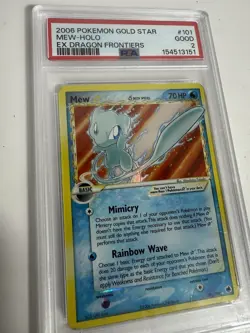 2006 POKEMON EX DRAGON FRONTIERS GOLD STAR #101 MEW-HOLO PSA 2 - Image 3