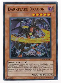 1996 Yu-Gi-Oh! Darkflare Dragon #SDDC-EN002 Unlimited Near Mint - Image 1