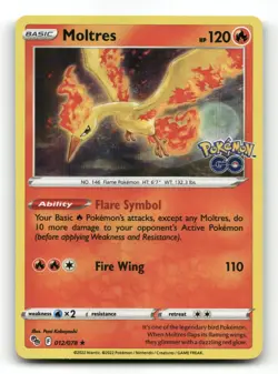 Moltres 012/078 - Pokemon GO Holo - Pokemon Card NM/M - Image 1