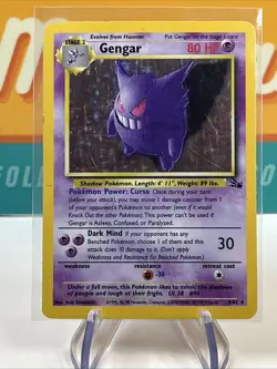 Gengar #5 Holo Rare Pokemon TCG 1999 Fossil Unlimited HP Heavily Played - Image 3