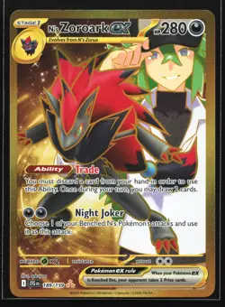 Pokemon N's Zoroark ex 189/159 Journey Together Gold Hyper Rare Full Art Holo NM - Image 1