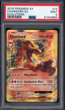 2016 Pokemon X & Y XY Evolutions Charizard EX Holo #12 PSA 9 MINT - Image 1