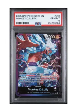 ONE PIECE ENGLISH ST26 MONKEY D LUFFY LEADER 061 PSA 10 - Image 1