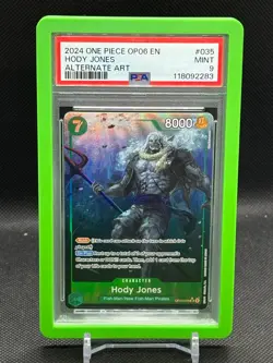 One Piece Hody Jones Alternate Art Wings of the Captain English OP06-035 PSA 9 - Image 1