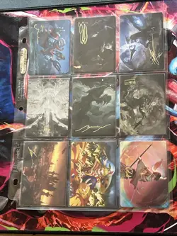 Final Fantasy Magic The Gathering Gold Stamped Art Card Lot 9x Near Mint Cards - Image 1