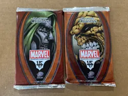 2 Vs. SYSTEM TCG MARVEL ORIGINS SEALED 14-CARD BOOSTER PACKS, UPPER DECK 2004 - Image 1