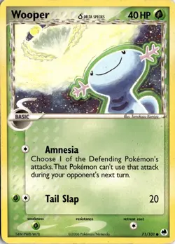 Wooper (Delta Species) 71/101 Dragon Frontiers Pokemon Card TCG - Image 1