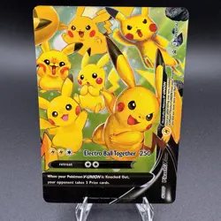 2021 Pokemon PIKACHU V-UNION Black Star Promo FULL ART HOLO Foil Card SWSH142 NM - Image 1