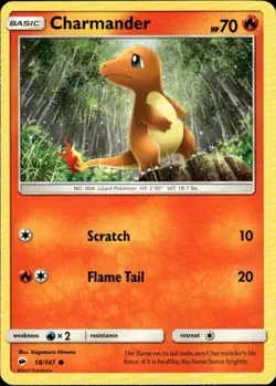 Charmander Charizard Stamped Common Battle Academy 018/147 Fire Pokemon Card - Image 1