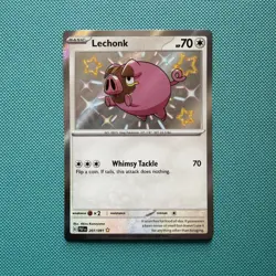 Lechonk Holofoil Shiny Rare SV: Paldean Fates 207/091 NM Pokemon Tcg S&V - Image 1