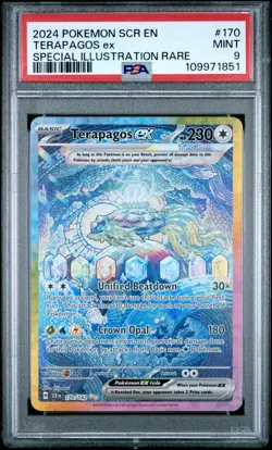 Terapagos Ex PSA9 2024 Pokemon Stellar Crown Special Illustration Rare #170 - Image 1