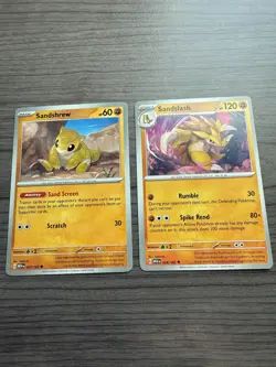 Pokemon TCG Sandshrew 27/165 And Sandslash 28/165 Scarlet And Violet 151 NM - Image 1