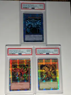 Yugioh God Card Set Obelisk/Slifer/Ra LC01-EN001/2/3 PSA 8 NM-MT QCSR - Image 1