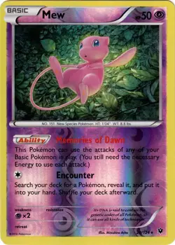 Mew 29/124 Holo Rare Fates Collide Pokemon Reverse Holo Moderately Played - Image 1