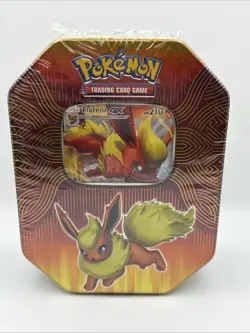 Pokemon TCG: Elemental Power Tin Flareon GX (Sun & Moon) SEALED - Image 1