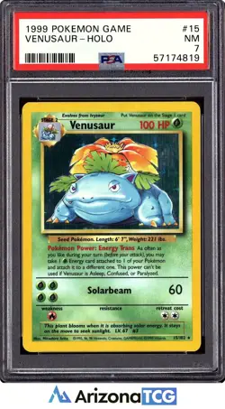 Pokemon 1999 Venusaur 15/102 Holo Base Set PSA 7 - Image 1