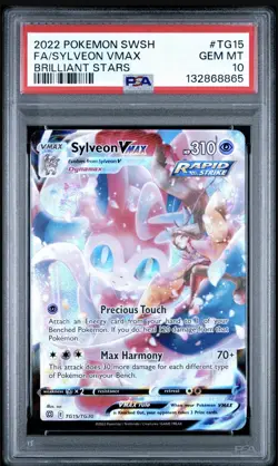 Pokemon TCG Sylveon VMAX Brilliant Stars Trainer Gallery Holo TG15 PSA 10 2022 - Image 1