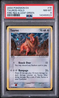 Tauros-Holo Pokemon Ex Fire Red & Leaf Green 16/112 PSA 8 - Image 1
