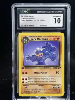 Dark Machamp #27 Non-Holo 1st Edition Team Rocket 2000 Pokemon CGC 10 💪🏼 - Image 1