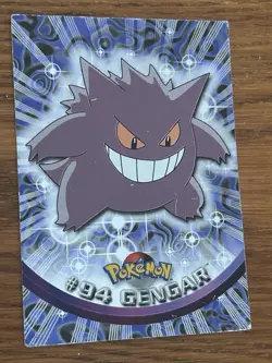 HP! HOLO FOIL Topps Pokemon Gengar #94 2000 TV Animation Edition Blue Logo - Image 1