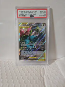 2019 POKEMON SM BLACK STAR PROMO #SM167 FULL ART/CELEBI & VENUSAUR GX PSA 10 - Image 1